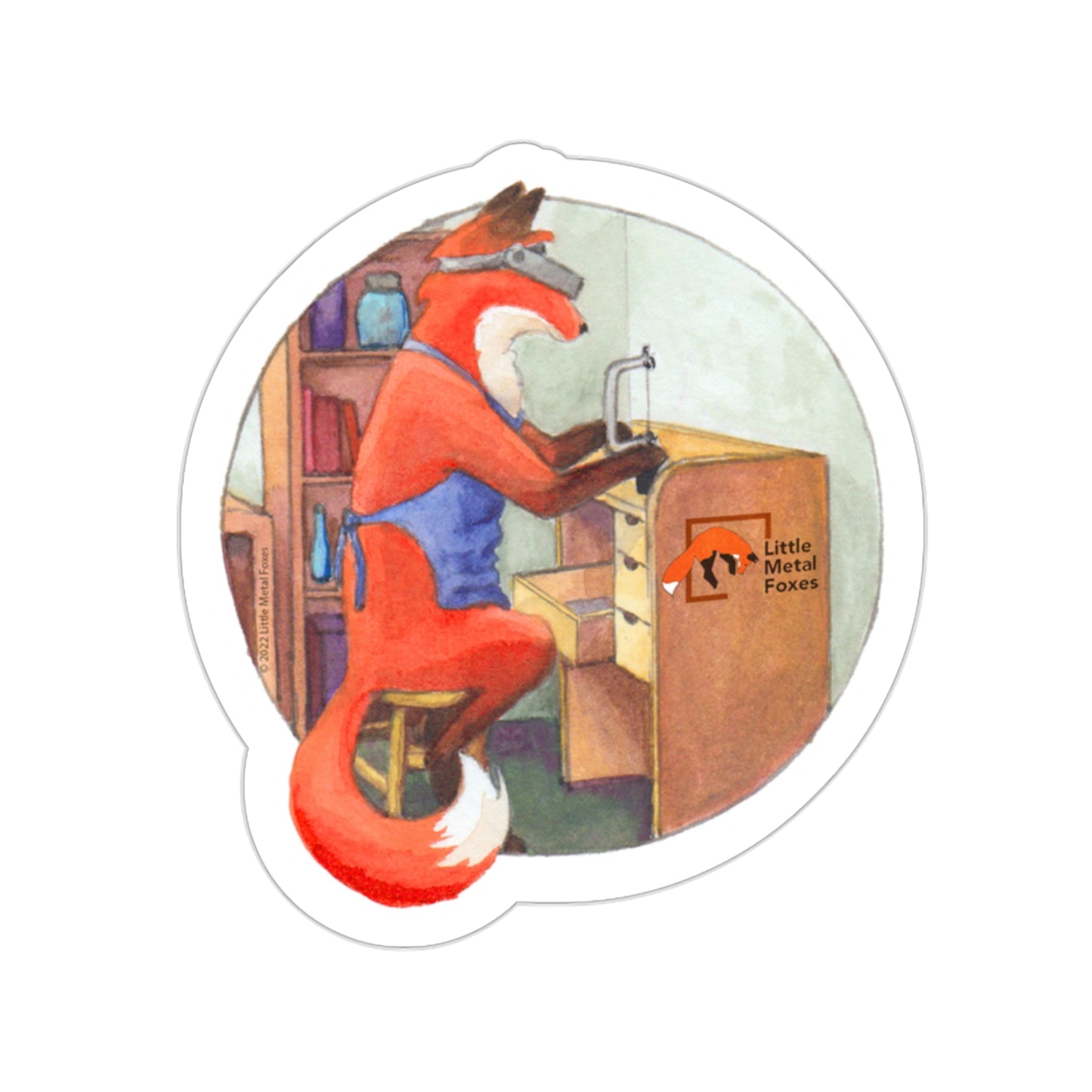 Jeweler Fox, Indoor/Outdoor Sticker